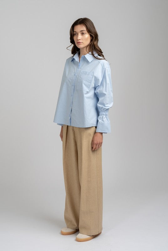 High-Low Baby Blue Shirt