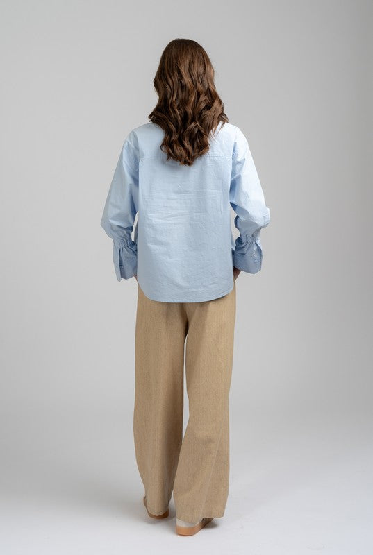 High-Low Baby Blue Shirt