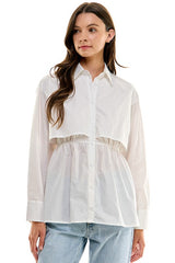 Smocked Button Down Top