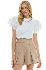 Ruffle Sleeve Tee