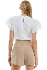 Ruffle Sleeve Tee