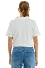 Floral Appliqué Polo Top