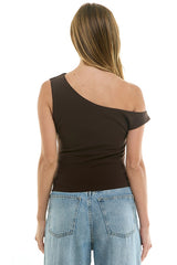 One-Shoulder Asymmetrical Top (2 Color Ways)