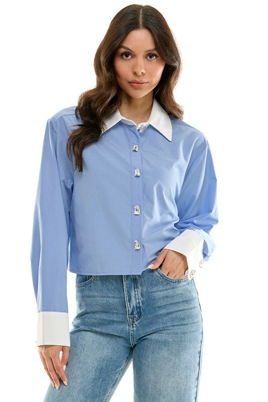 Elegant Button-Up Blouse (2 Color Ways)