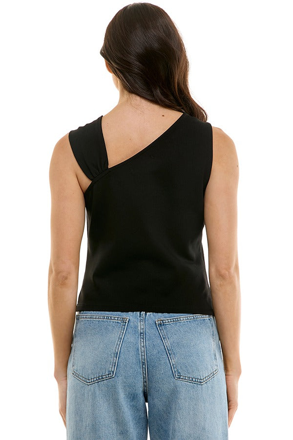 Asymmetrical Buckle Shoulder Top