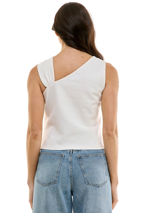 Asymmetrical Buckle Shoulder Top