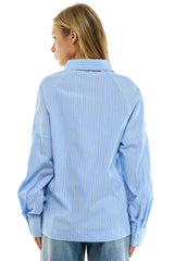 Classic Blue Pinstripe Oversized Shirt