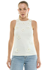 3D Leather Flower Tank