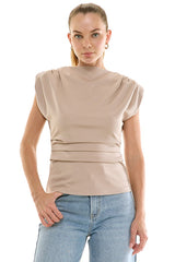 Structured Draped Top (2 Color Ways)