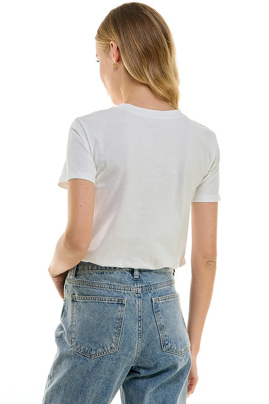 Heart Cutout T-Shirt (Black, White)