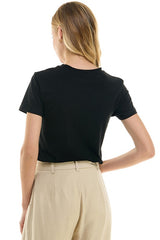 Heart Cutout T-Shirt (Black, White)