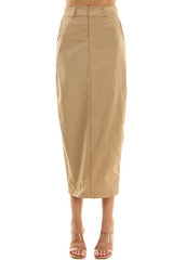 Khaki Midi Skirt
