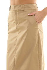 Khaki Midi Skirt