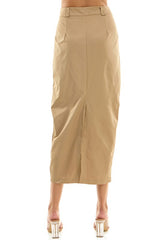 Khaki Midi Skirt