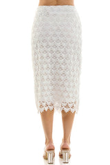 Midi Length Crochet Midi Skirt
