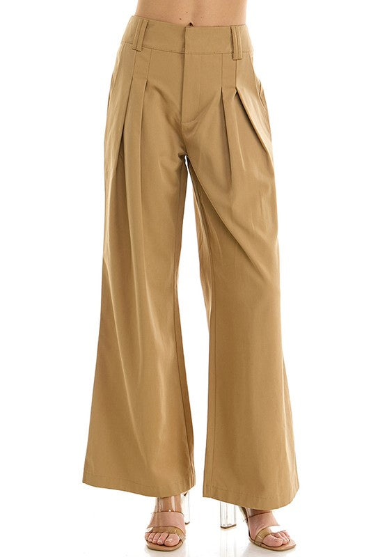Chic High-Waisted Wide Leg Pants (2 Color Ways)