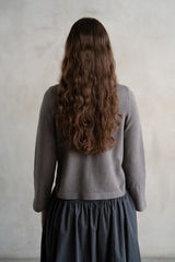 Side Button-Up Detailed Crew Neck Sweater