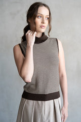Striped Turtleneck Sweater Vest (2 Color Ways)