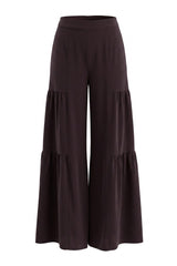 Cherry Lacquer Tiered Wide Leg Pants