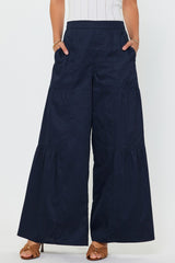 Cotton Tiered Wide Leg Pants (2 Color Ways)