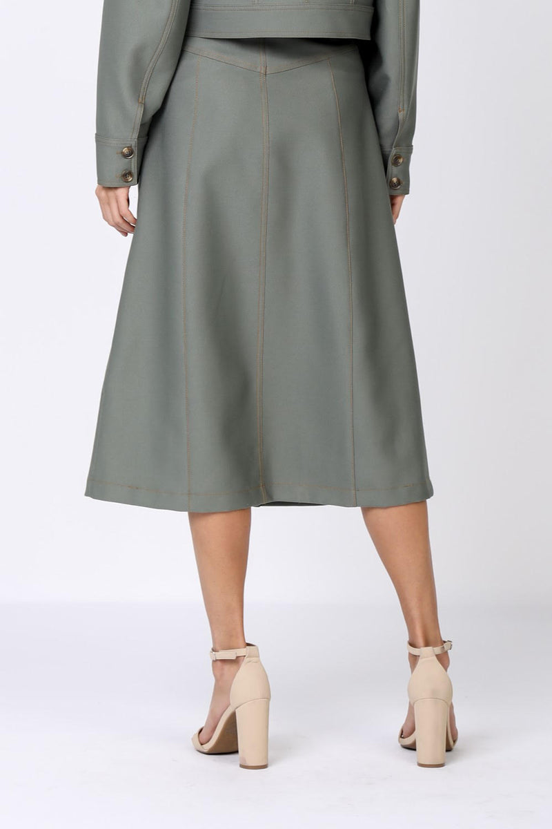 Midi Length A-Line Skirt