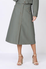 Midi Length A-Line Skirt