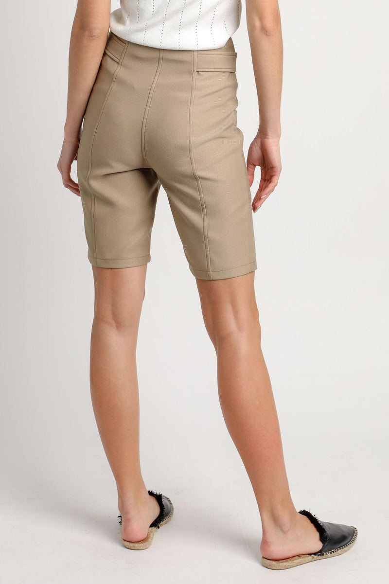 Khaki Tie Waist Shorts