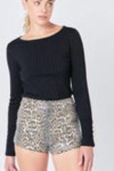 Lurex Buttoned Long Sleeve Top