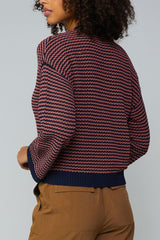Stripe Cardigan & Sleeveless Sweater Set
