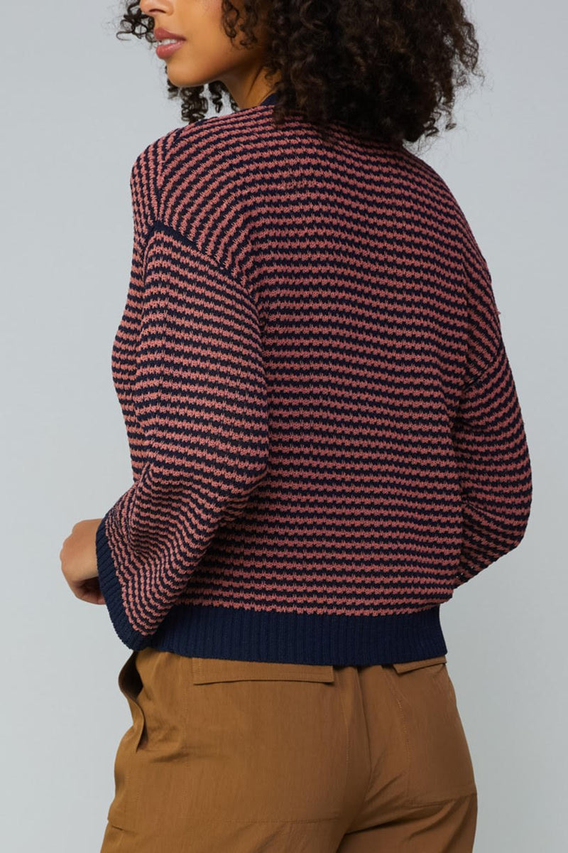 Stripe Cardigan & Sleeveless Sweater Set