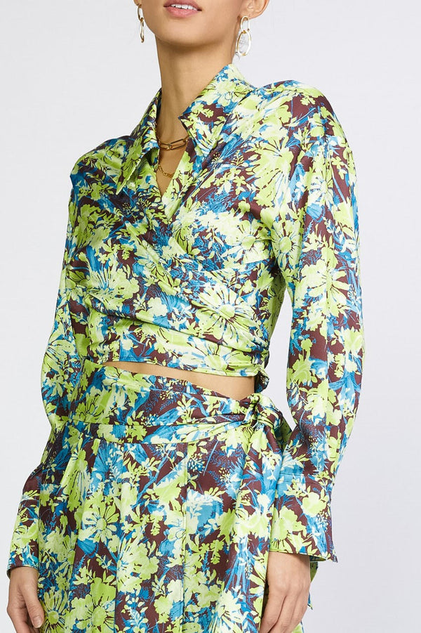Floral Front Tie Shirt