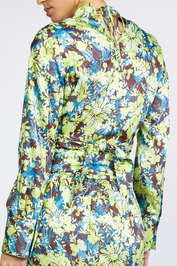Floral Front Tie Shirt