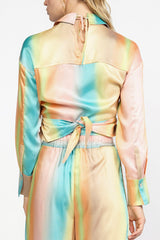 Gradation Print Tie Shirt