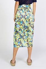 Multi Floral Midi Wrap Skirt