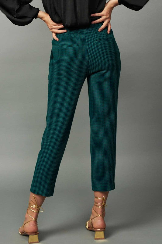 Houndstooth Pattern Back Elastic Pant