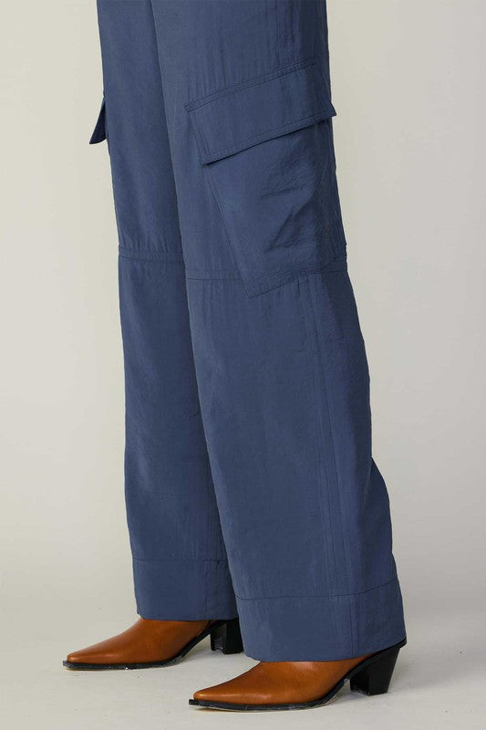 Wide Back Elastic Cargo Pants