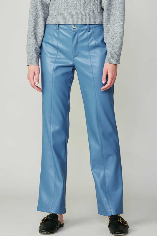Tranquil Blue PU Material Pant