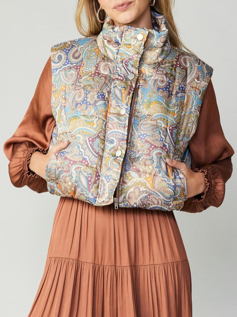Paisley Print Padding Vest