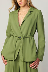 Olive Jacket With Round Tie Belt (XL Available)