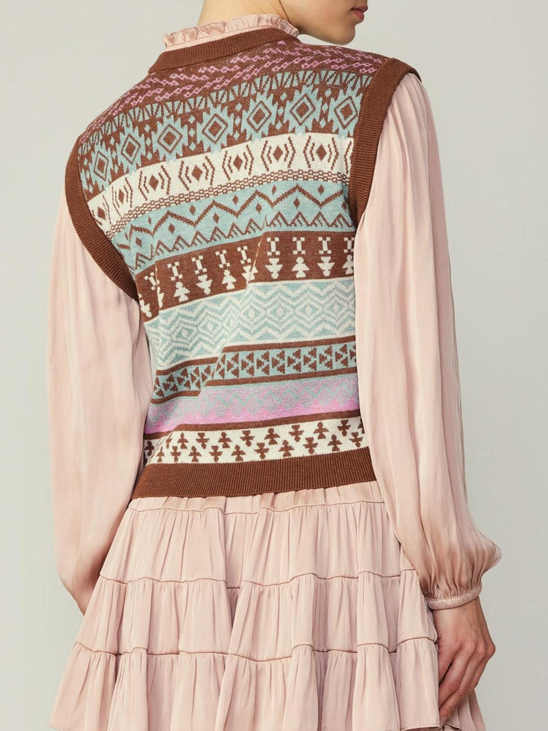Sweater Vest With Contrast Sleeve