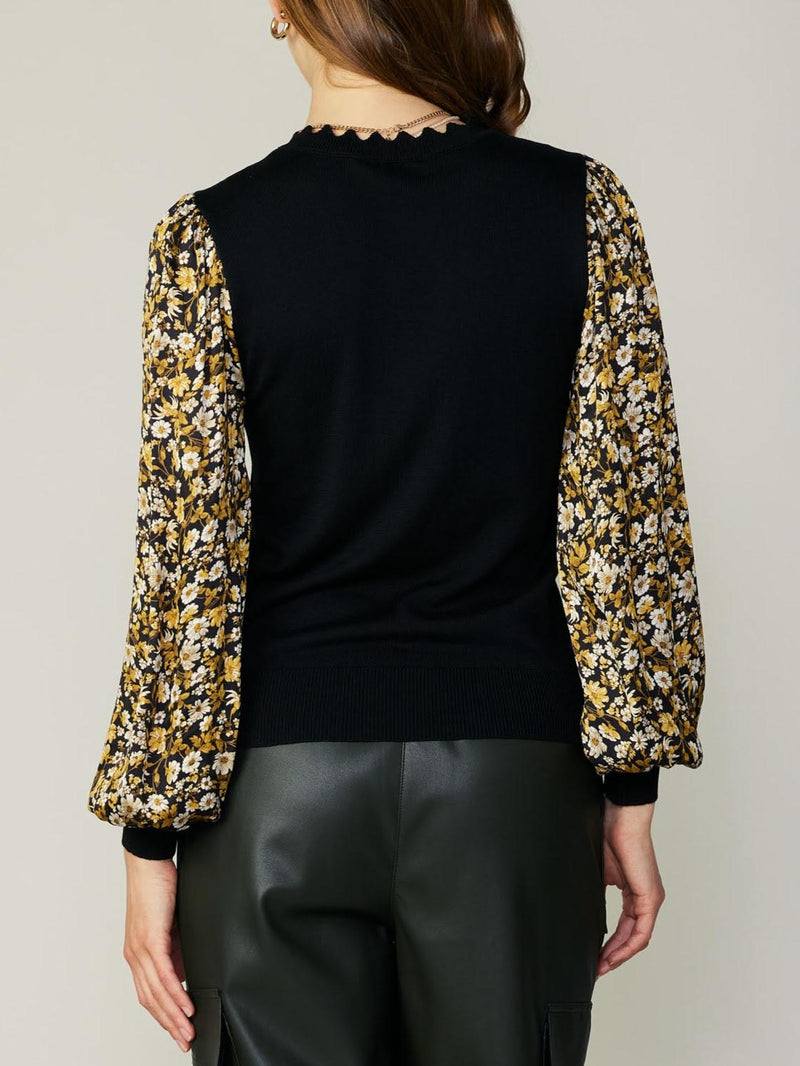 Floral Woven Sweater Top
