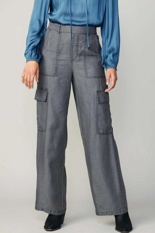 Black Chambray Utility Pants