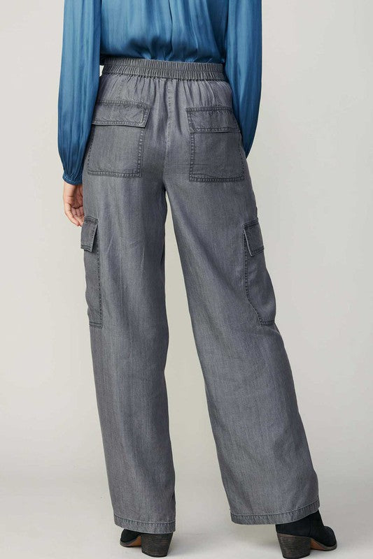 Black Chambray Utility Pants