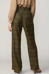 Check Pattern high Waist Pants