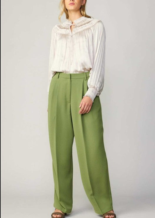Olive Pintucked Trouser (XL Available)