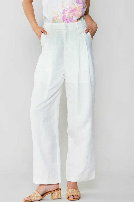 Wide Leg Pleated Pants