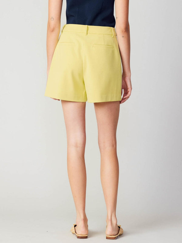 Lemon Sherbet Pintucked Shorts