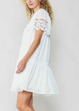 Contrast Lace Detail One Tier Dress