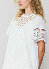 Contrast Lace Detail One Tier Dress