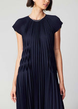 Fluttered Maxi Pleated Dress